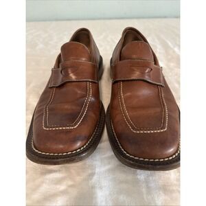 Bachrach Men's Brown Leather Penny Loafers 93794, Size 9 Made‎ in Italy